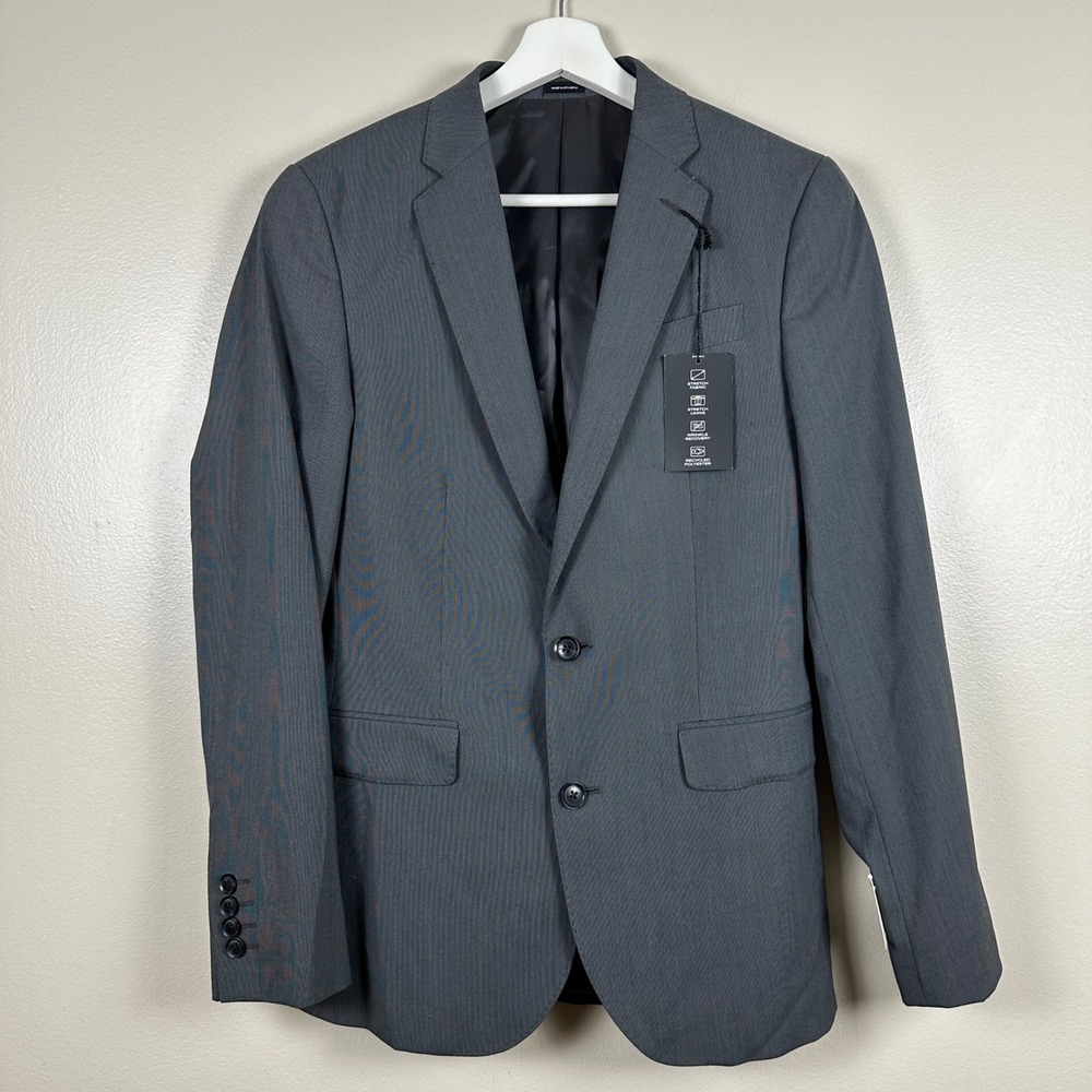 J.Ferrar Men's 36 REG Suit Jacket Charcoal Gray Slim Fit Ultra‎ Comfort Stretch